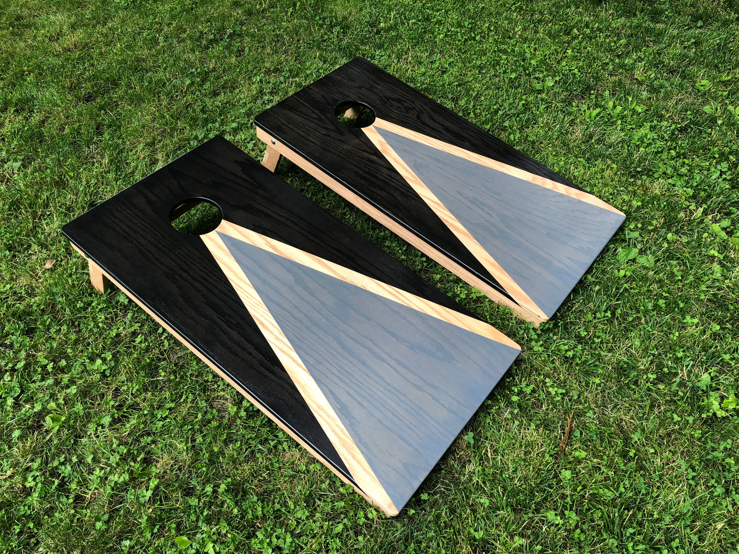 Black And Grey Traditional Cornhole Board Set