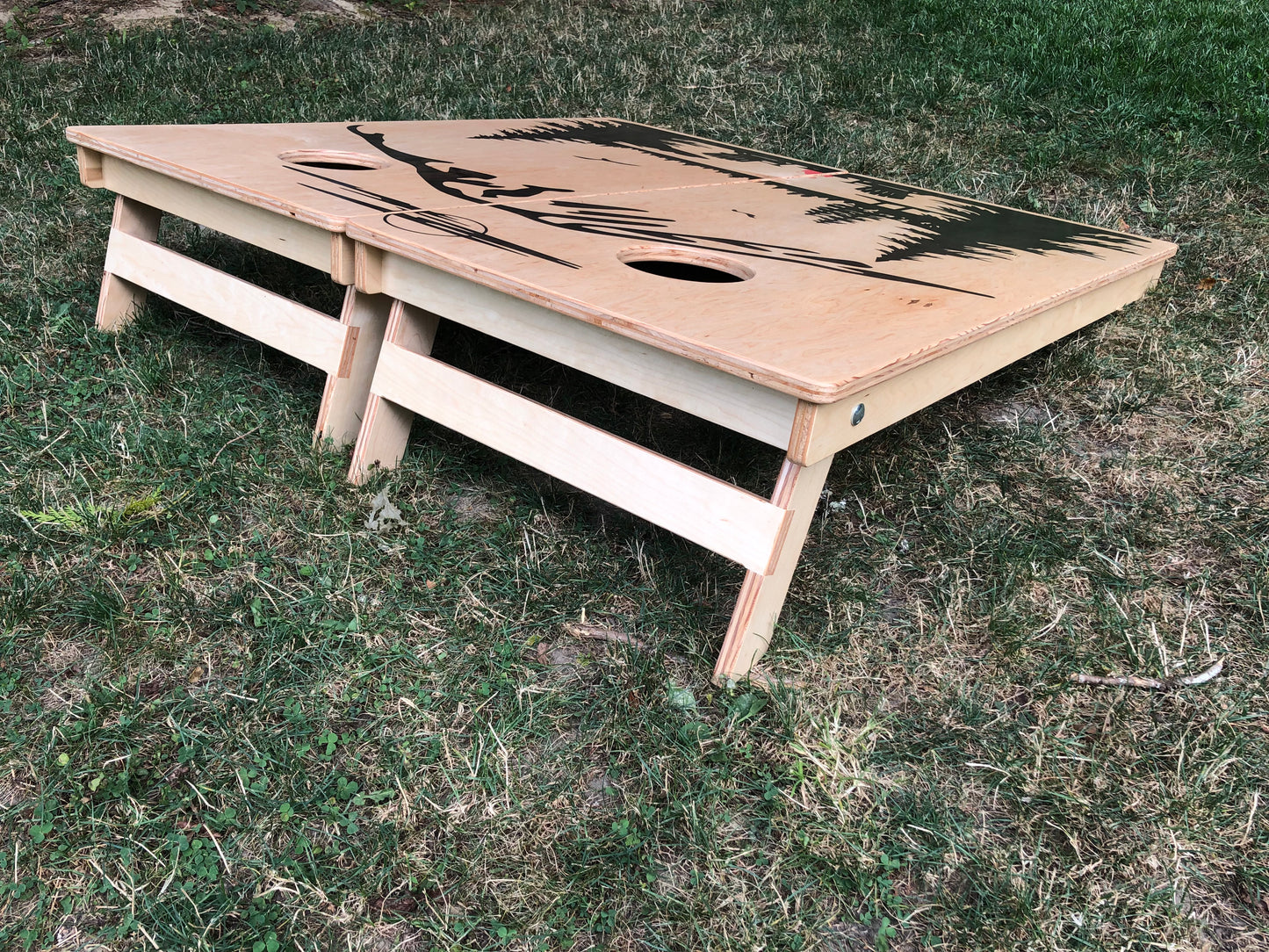 Mt. Rainier Bonfire Cornhole Boards