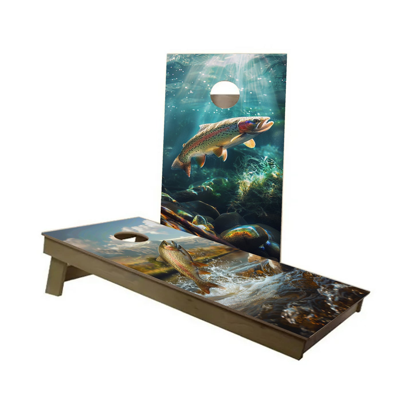 Rainbow Trout Cornhole Board Set