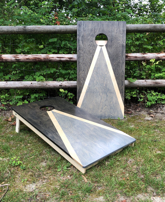 Black And Grey Traditional Cornhole Board Set