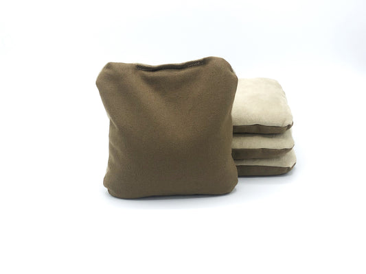 Brown and Gold Stick & Slick Cornhole Bag Set (4 bags)