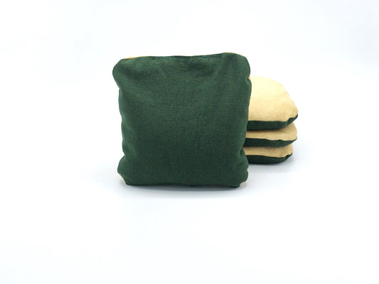 Forest Green and Gold Stick & Slick Cornhole Bags (4 Bags)