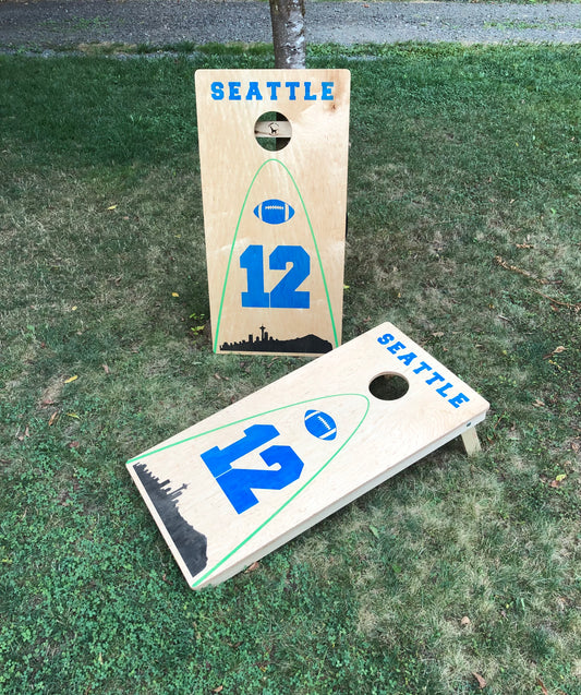 Seattle 12's Football Cornhole Board Set