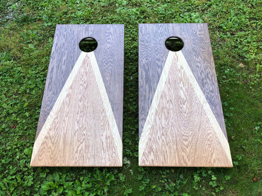 Two-tone Brown Traditional Cornhole Board Set